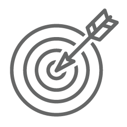 An icon of an arrow hitting a bullseye